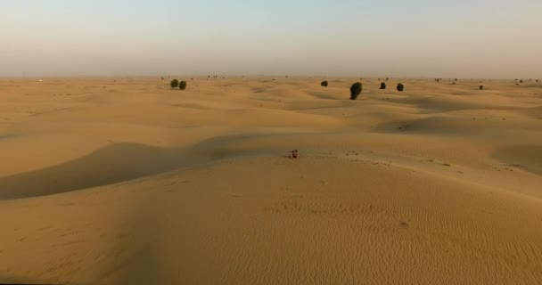 Menina fazendo exercícios de ioga no deserto — Vídeo de Stock