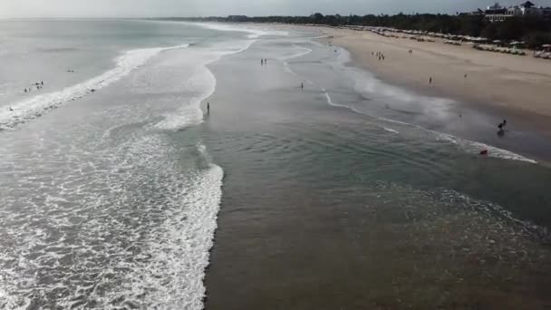 Deniz ve acemi sörfçüler — Stok video