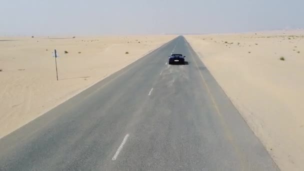 राजमार्ग पर रेगिस्तान स्पोर्टकार — स्टॉक वीडियो