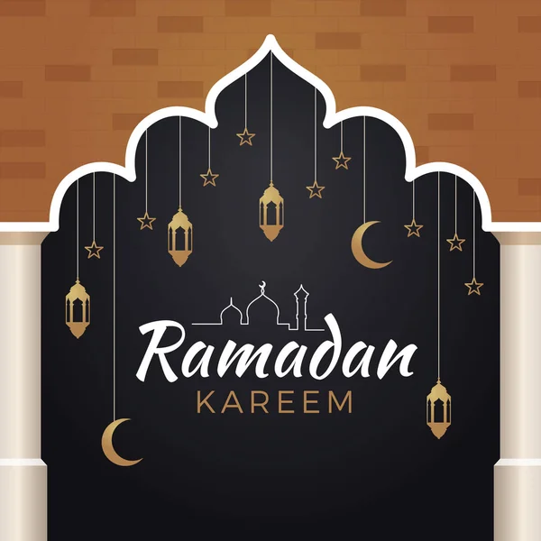 Ramadã Kareem Design Islâmico Fundo — Vetor de Stock