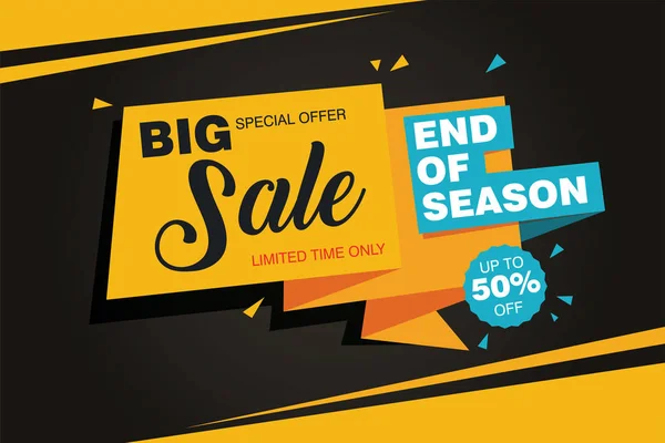 Einde van het seizoen Big Sale banner template — Stockvector