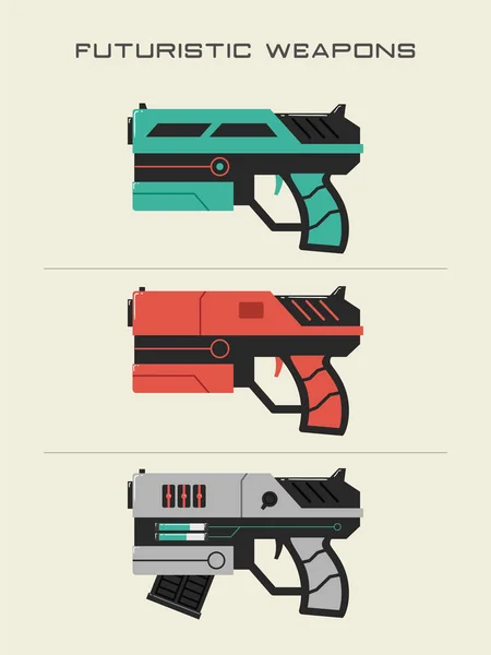 Ilustraciones futuristas de armas — Vector de stock