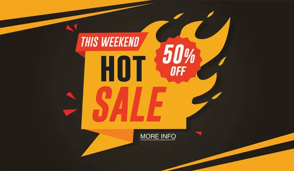 Hot Sale banner template ontwerp. 50% korting — Stockvector