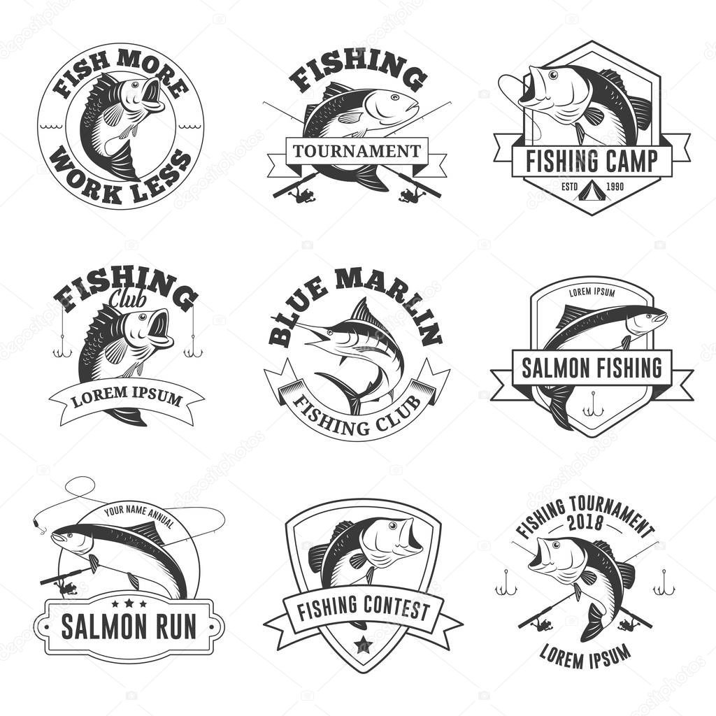Set of Vintage Fishing Badges