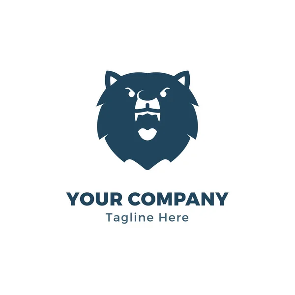 Modèle de logo de tête d'ours — Image vectorielle