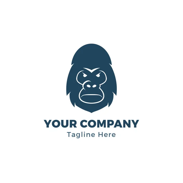 Modèle de logo de tête de gorille — Image vectorielle