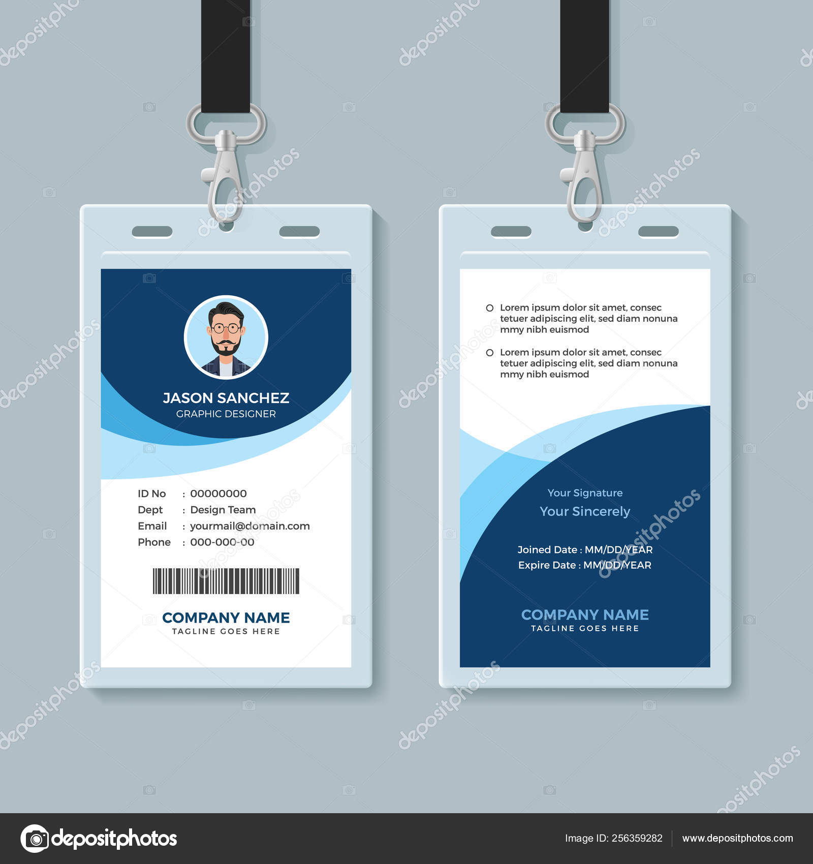 Simple And Clean Employee Id Card Design Template Stock Vector Royalty Free Vector Image By C Bonezboyz Simple And Clean Employee Id Card Design Template Stock Vector Royalty Free Vector Image By C Bonezboyz