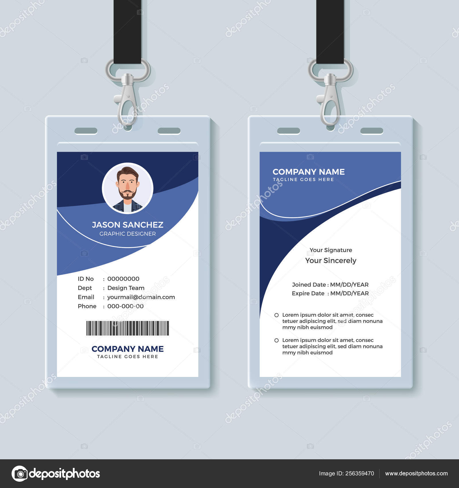 Simple Corporate ID Card Design Template Stock Vector Image by With Regard To Work Id Card Template