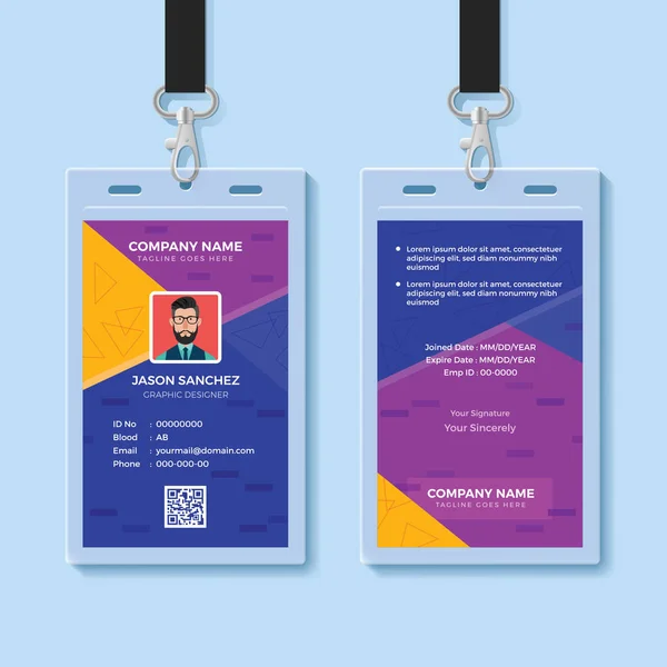 Современный шаблон дизайна Creative ID Card — стоковый вектор