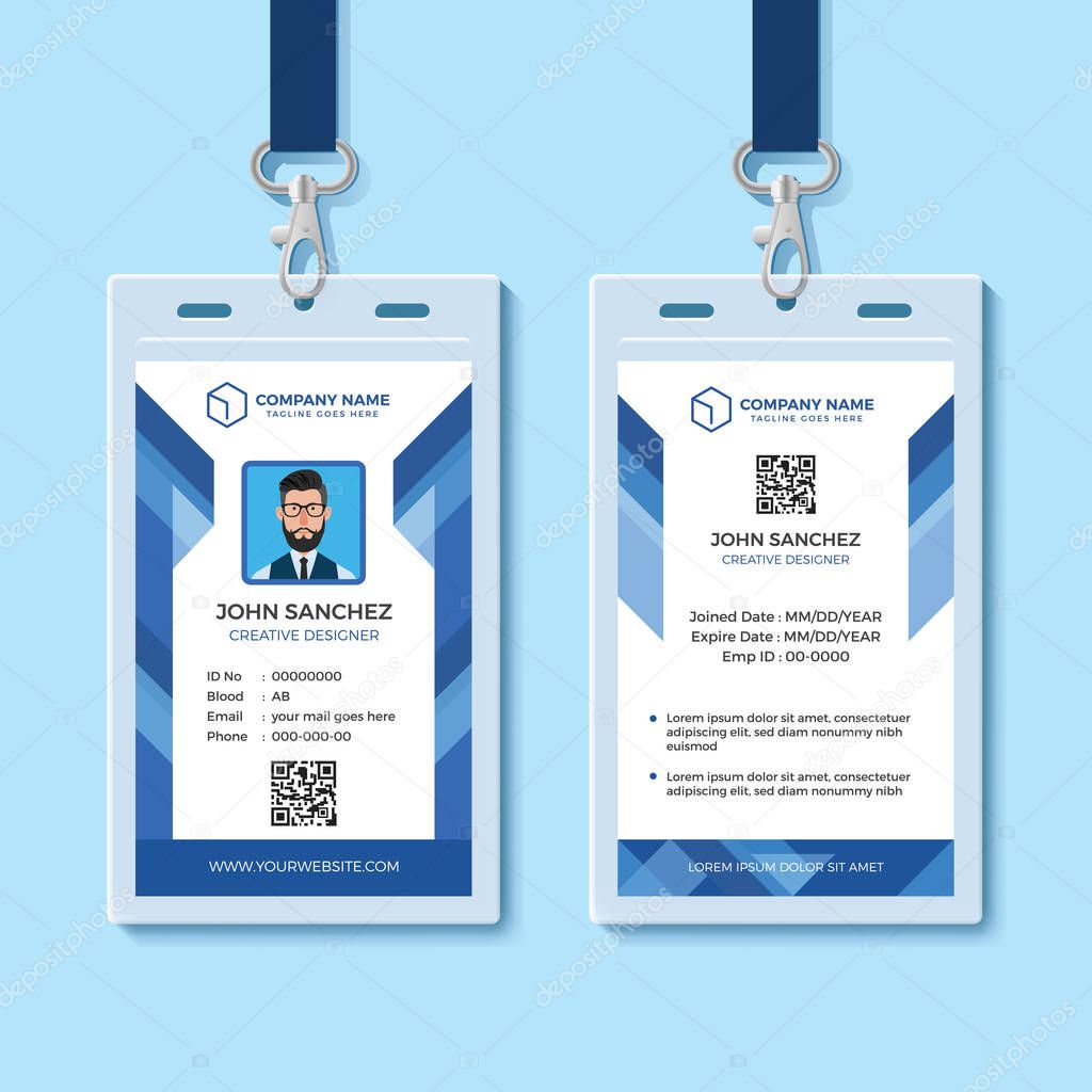  Blue Employee ID Card Design Template