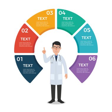  Circle Chart Infographic Şablonu olan Doktor