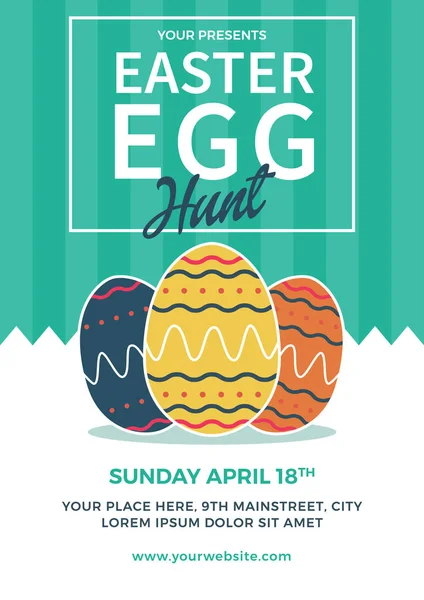 Easter Egg Hunt Flyer Template — Stock Vector