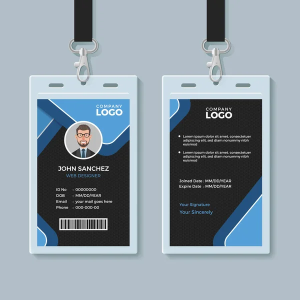 Corporate Office Identity Card Template — Stock Vector