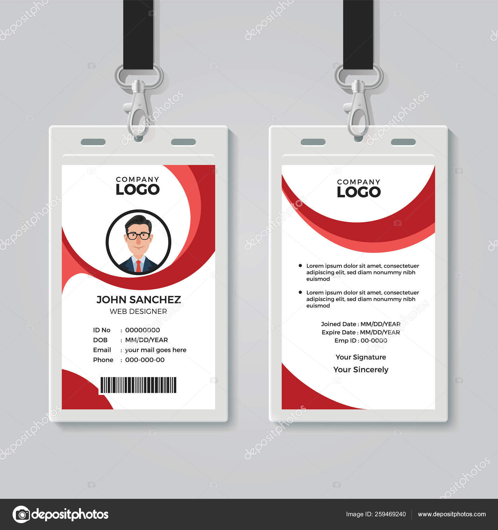 Creative Office Identity Card Template Stock Vector Image by Pertaining To Conference Id Card Template