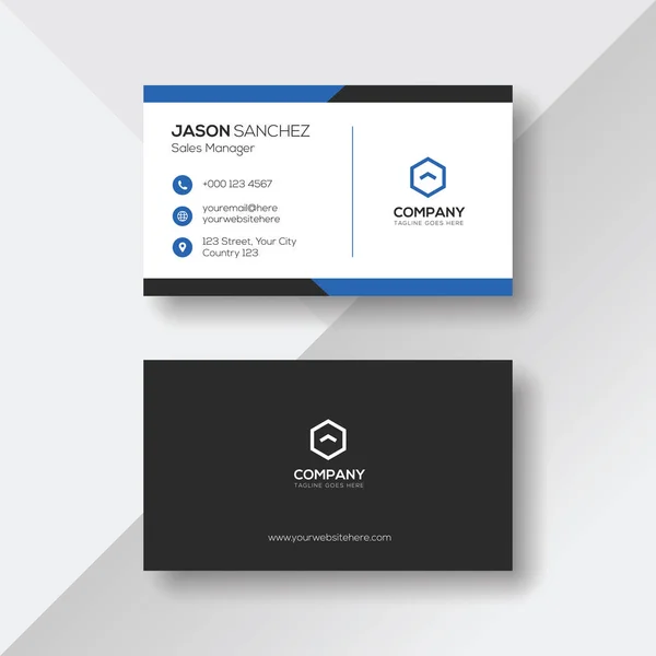 Elegant Business Card cu detalii albastre — Vector de stoc