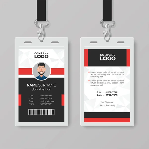 Professional ID Card with Red Details