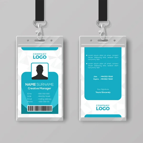 Corporate ID card design template — Stock Vector