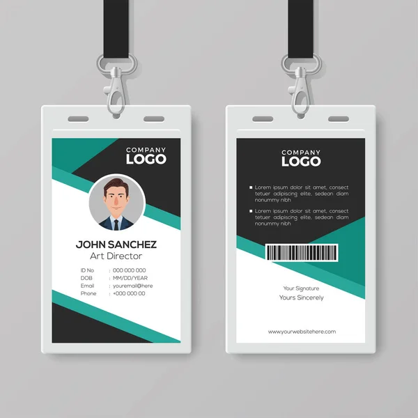 Plantilla de tarjeta de identificación profesional — Vector de stock