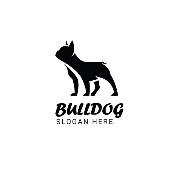 Modèle de logo bulldog français isolé sur fond blanc — Image vectorielle
