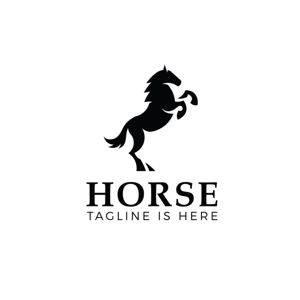 Prancing cavalo logotipo modelo isolado no fundo branco —  Vetores de Stock