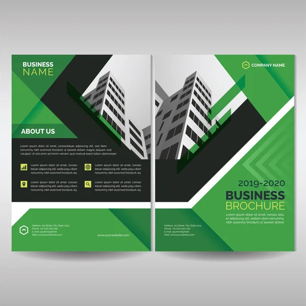 Groene business brochure omslag sjabloon — Stockvector