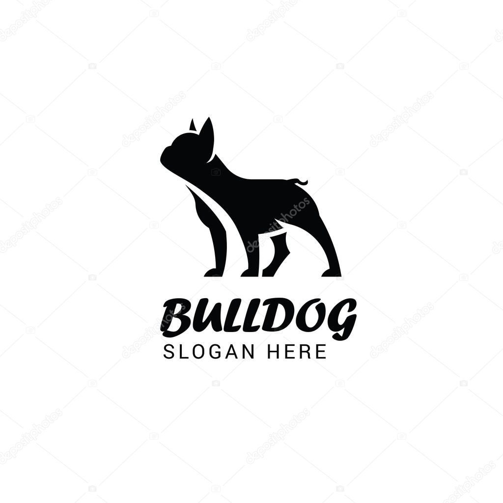 French bulldog logo template isolated on white background
