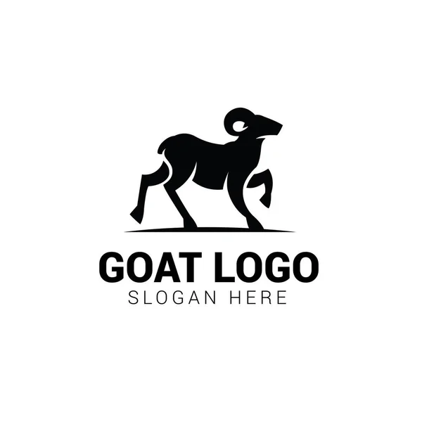 Goat walking logo template isolated on white background — Stock Vector