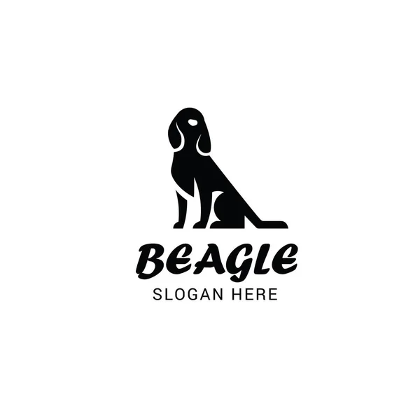 Modèle de logo Beagle chien isolé sur fond blanc — Image vectorielle