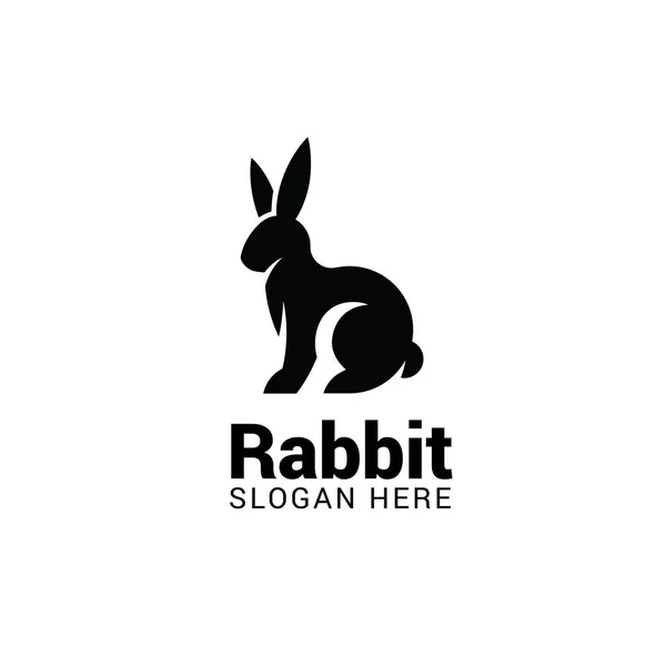 Modèle de logo lapin isolé sur fond blanc — Image vectorielle