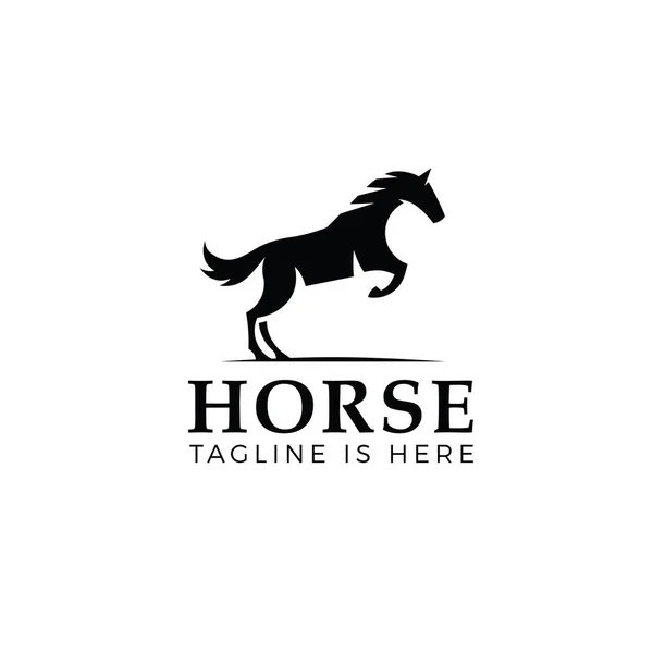 Modèle de logo de cheval sautant isolé sur fond blanc — Image vectorielle