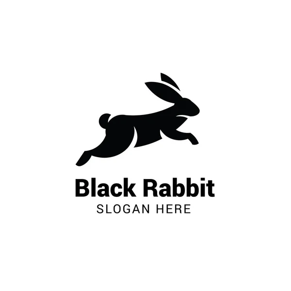 Modèle de logo saut de lapin isolé sur fond blanc — Image vectorielle