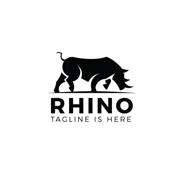 Rhino logo template isolated on white background — Stock Vector