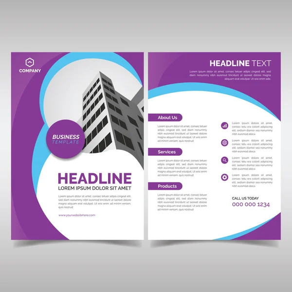 Moderne paarse Business flyer sjabloon — Stockvector