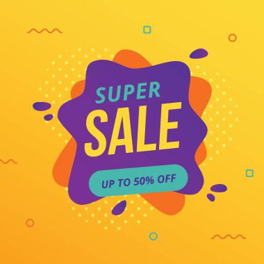 Soyut sıvı şekiller ile Süper satış afiş