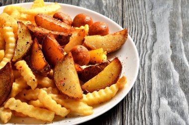 Patates kızartması, Meksika patates ve kopya alanı ile plaka üzerinde patates topları 