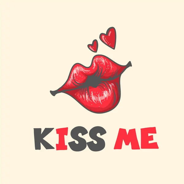 จูบริมฝีปาก แพทช์เวกเตอร์, สติ๊กเกอร์แยกจากสีขาว เจ๋ง เซ็กซี่สีแดงจูบ ป้ายการ์ตูนสําหรับการพิมพ์ในการ์ตูนแฟชั่นป๊อปอาร์ตสไตล์ย้อนยุค — ภาพเวกเตอร์สต็อก