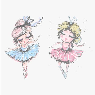 Beyaz izole pozlar dans şirin moda güzel balerin kız