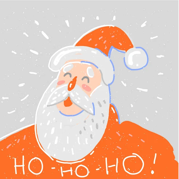 Vektor Weihnachtsmann Portrait lachen ho ho ho Weihnachtskarte — Stockvektor