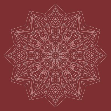 Yuvarlak dekoratif mandala vektör çizgisi sanatı 