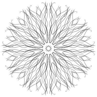 Yuvarlak dekoratif mandala vektör çizgisi sanatı 