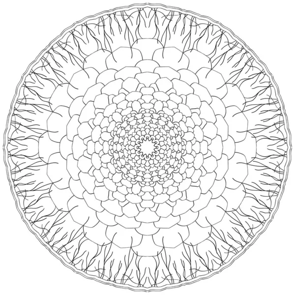 Vektorová linie umění kulaté dekorativní mandaly — Stockový vektor