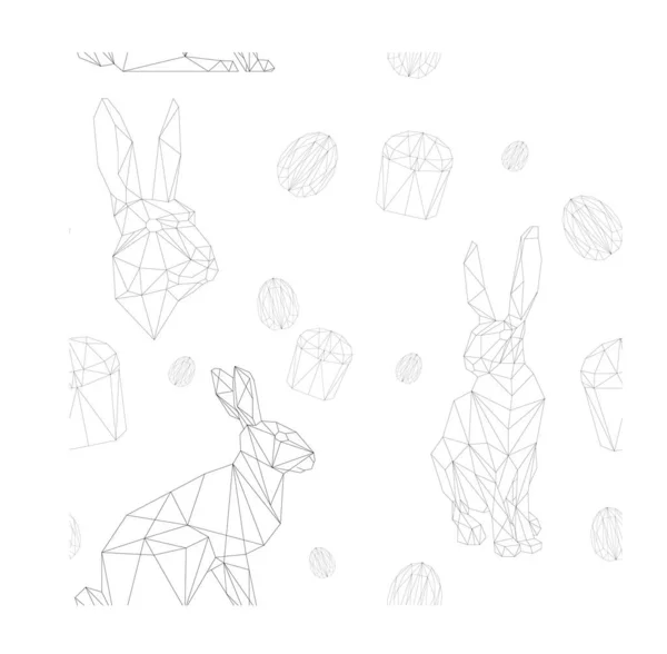 Art vectoriel polygone simple de motif lapin de Pâques — Image vectorielle