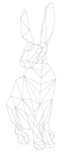 Paskalya tavşanının basit poligon vektör sanatı — Stok Vektör