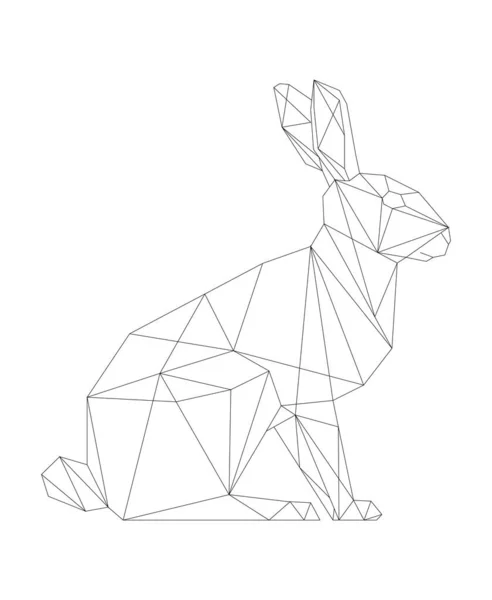 Arte simple vector polygone de conejo de Pascua — Vector de stock