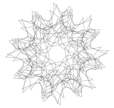 yuvarlak dekoratif fraktal mandala vektör çizgisi sanatı 