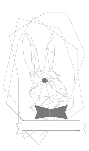 Eenvoudige polygone vector kunst van paashaas — Stockvector