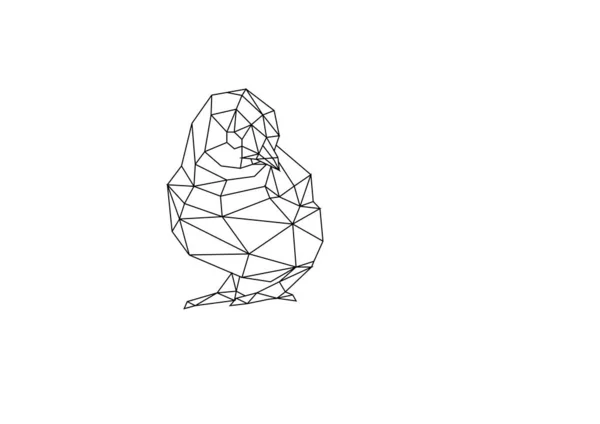 Línea simple vector polygone arte de pollo — Vector de stock