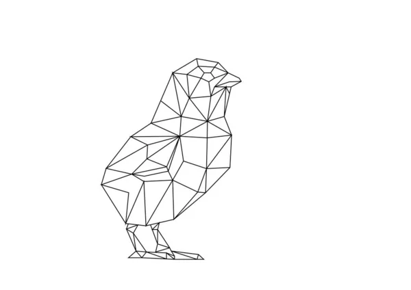 Línea simple vector polygone arte de pollo — Archivo Imágenes Vectoriales