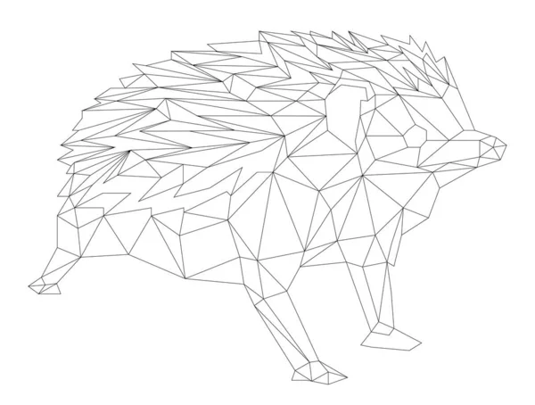 Jednoduché linie vektor polygonu umění ježka — Stockový vektor