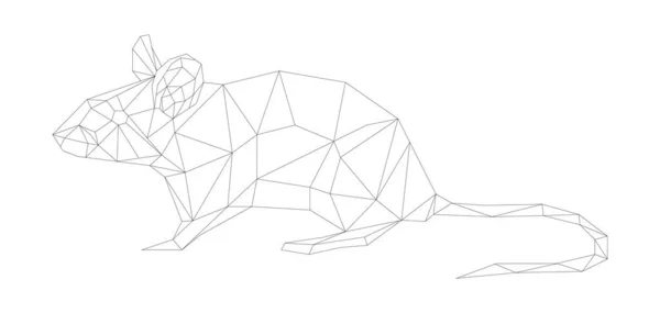 Jednoduchá čára vektoru polygonu umění myši — Stockový vektor
